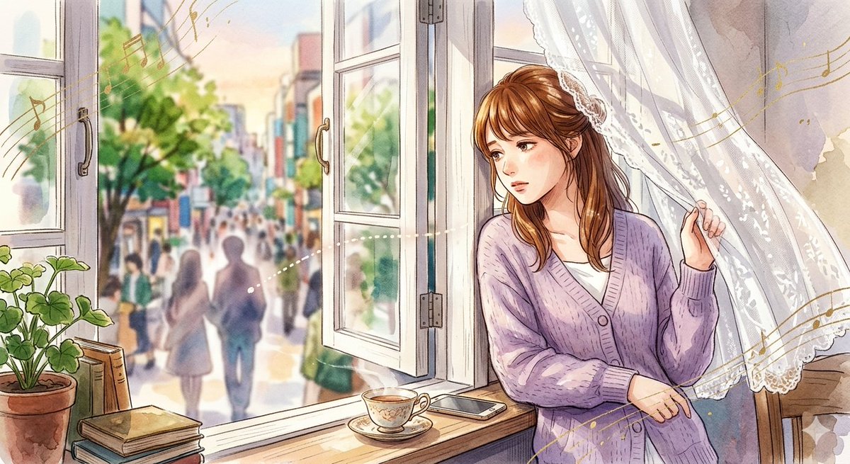 ふわりと舞うカーテンの影に、隠した想いがまた揺れている。

君の隣で笑う私は、ただの友達という配役のまま。

「またね」と振る手、指先が触れそうで触れない。

この旋律が君に届く日は、きっと来ないままでも。

『パステル･レクイエムー窓辺の独白ー』

#藍色さくらのnote