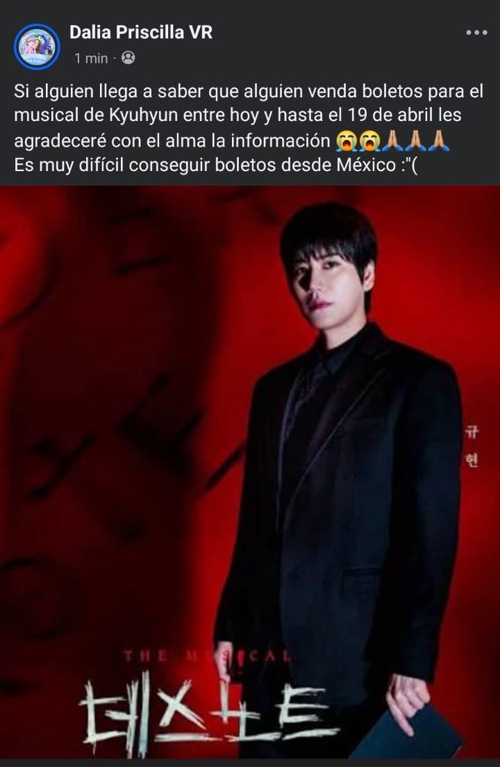 ELF friends! A fellow Mexican Kyupiter is looking for tickets for Kyu’s Death Note stage play. 
If anyone knows how to get them or could help please send me a DM. 🙏
#ELF #Kyuhyun