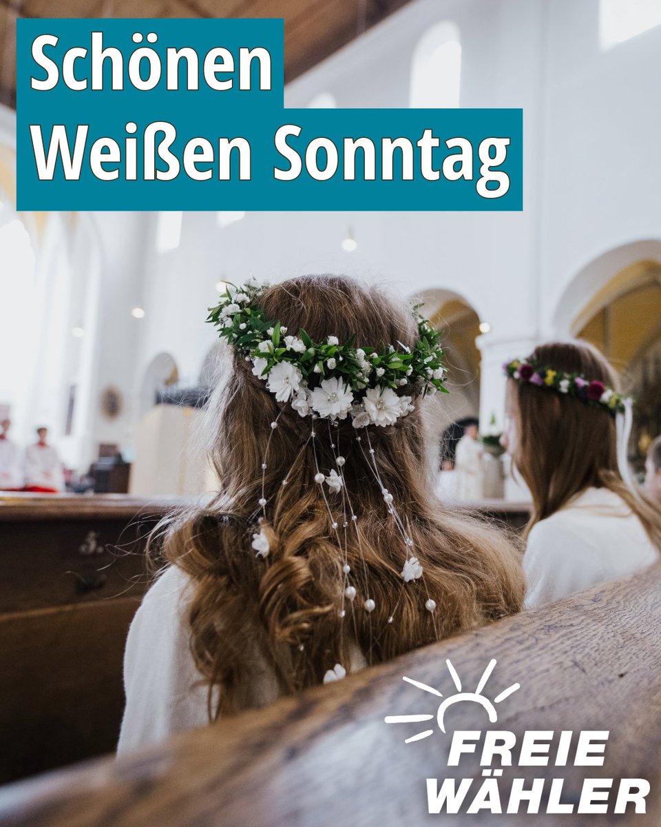 fw_bayern's tweet image. Am "Weißen Sonntag" dürfen viele Kinder zum ersten Mal in der Kirche die #Kommunion mitfeiern. Dem Brauchtum nach tragen die Kommunion- und Taufkinder, die in der Osternacht getauft wurden, weiße Kleider. 🕯️🌷 ☀️
#WeißerSonntag #Tradition #FREIEWÄHLER