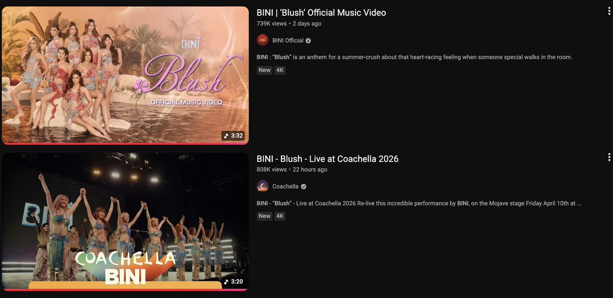 Blooms... baka naman? 😭

We all get that you're hyped for the BINIchella performances, but please don't forget to stream the 'Blush' Official Music Video!

Don't worry—you can use the Coachella performances as fillers while focusing on the MV, since those are uploaded by