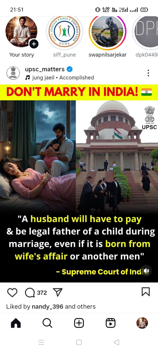 Racr2024's tweet image. @MLJ_GoI @pib_law @narendramodi @HMOIndia “When is admitted fact that My wife is living in adultery with someone else.
Why should I pay the #Maintenance to her.!”
Valid question!!
But still My Lords don’t consider it a valid argument! @republic @PTI_News
x.com/i/status/20429…