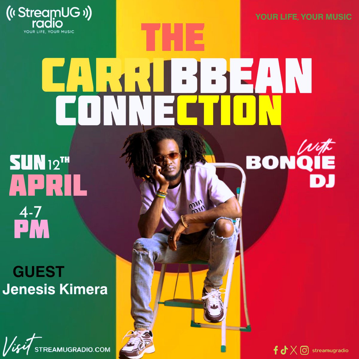 StreamUGRadio's tweet image. 🌴🔥 Tap into The Caribbean Connection with BONQIE DJ!
Guest: Jenesis Kimera 🎤
🗓️ Sun 12th April | ⏰ 4–7 PM
🎧 Listen live 👉 streamugradio.com⁠�
#StreamUGRadio #CaribbeanConnection @OrijinalJenesis @BonqieDj