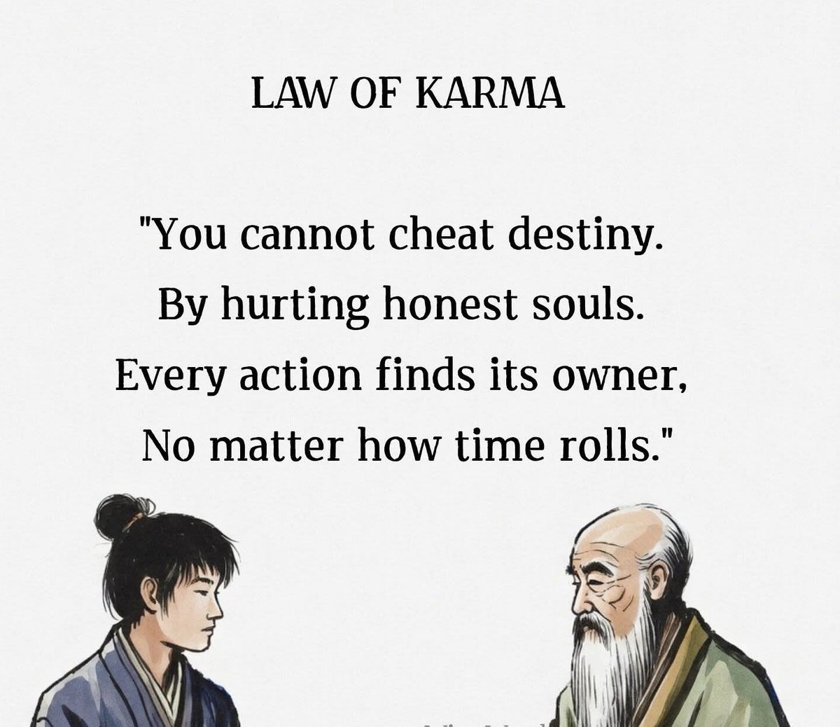 shaktisinghadv's tweet image. #LawOfKarma :

"You cannot deceive #fate by hurting #honest #souls. Every #action bears its #consequences, no #matter how #time passes."

#Karma #Dharma #spirituality #spiritualawakning #spiritualgrowth #spiritualjourney