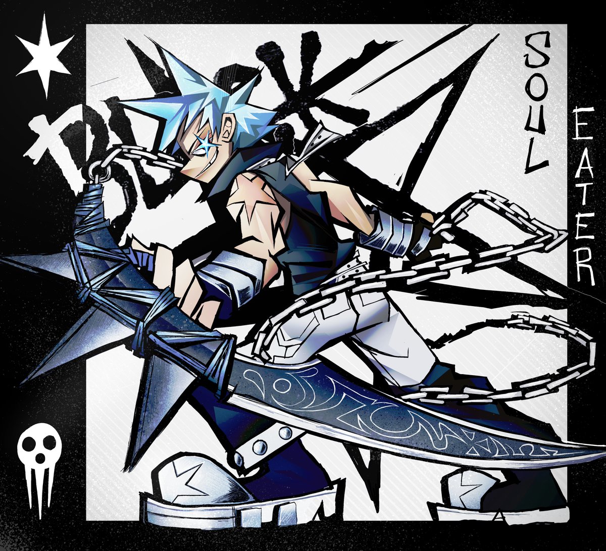 _Greizzy_'s tweet photo. Kionda aka un Dibujo del Blckstar mas Tsubaki Manga akuirate ⭐🥷💥‼️

#SOULEATER #BLACKSTAR #SOULEATERFANART https://t.co/mZw9McROIV