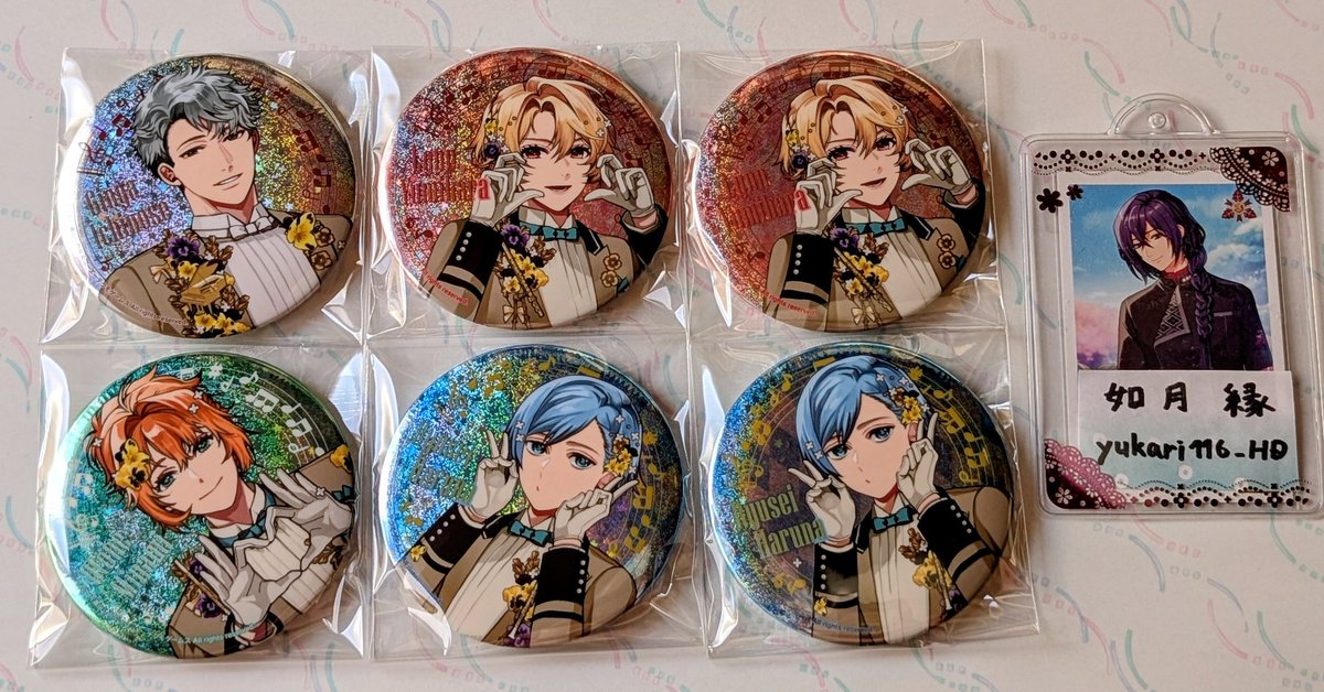 yukari116_HD's tweet photo. 【交換・譲渡】金色のコルダ スタオケ 缶バッジ

〈提供〉
★九条、★竜崎、★香坂、一ノ瀬、★桐ケ谷、★刑部、弓原、榛名、★三上、南、★笹塚、★仁科、★月城、★惟世、★七瀬

〈求〉
成宮
定価[各720円]

2枚目は単体の定価譲渡可
交換はクリカもあわせてお取引可能な方を優先。条件はツリー参照 https://t.co/OXTtWDzDDG