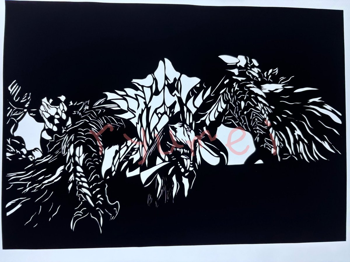 アルシュの切り絵完成
神おま下さい😭😭😭

#モンハンワイルズ
#切り絵