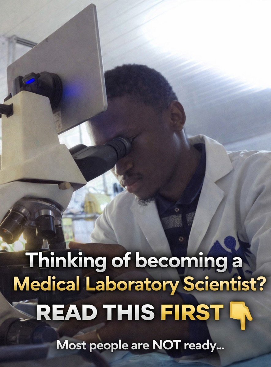 Egozi_1908's tweet photo. Thinking of becoming a Medical Laboratory Scientist? 🧪
Read this before you apply…
Most people don’t realize how intense it gets.
#MedLab #MLS #Healthcare #MedStudent #CareerAdvice
A thread 🧵👇 https://t.co/0d48ipJtsL
