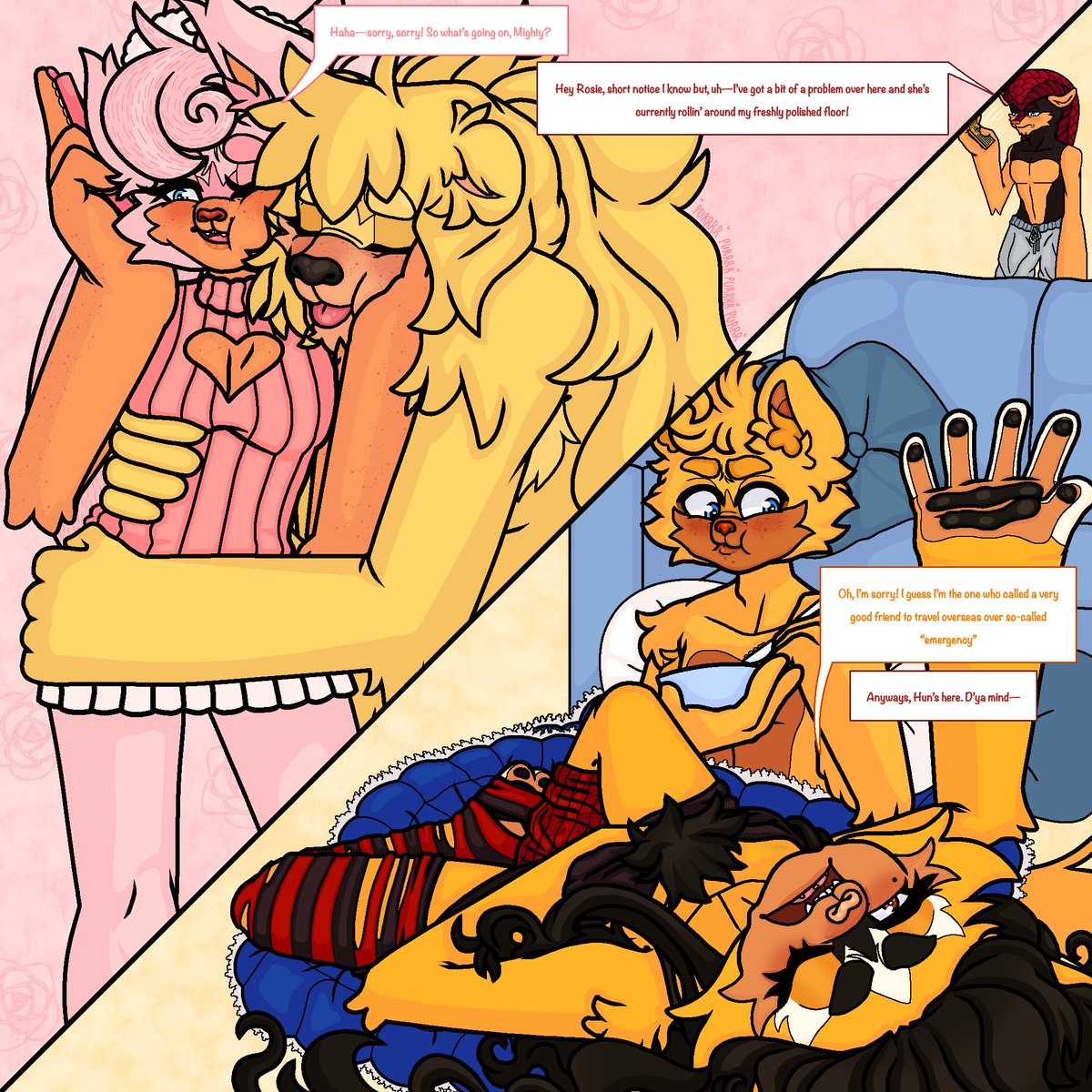 Meow_Im_Eepy's tweet photo. Uhh part 1 of “why I think Honey and Gemerl would make a cute couple (and an excuse to stick in my world building)” so yayyy 1/? Tomorrow ill drop more info on their backgrounds in my au #amyrose #barkthepolarbear #honeythecat #mightythearmadillo. #raytheflyingsquirrel #barkamy https://t.co/zrm2X1VR2R