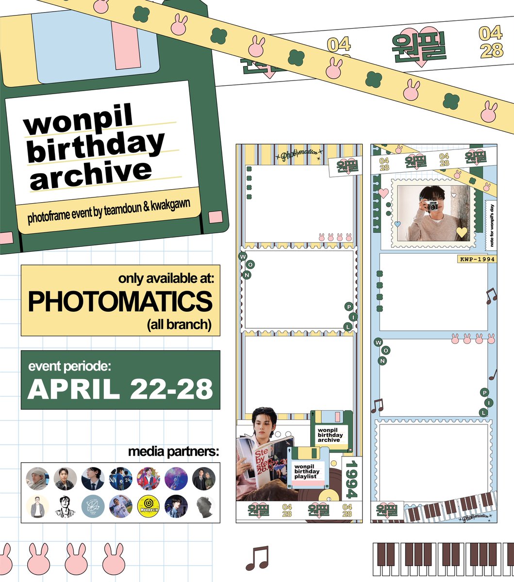 jscnon's tweet photo. 🎹 Wonpil Birthday Archive ✨

DAY6 Wonpil Birthday Photoframe Event
by @teamdoun &amp; @kwakgawn

📍@photomaticsid — all brach
📅 2026, April 22 - 28

Archive your precious moments, kindly tag @teamdoun &amp; @kwakgawn and use #WonpilDayArchive
 
#WONPIL #원필 #데이식스 #DAY6 https://t.co/a695zFdLGL