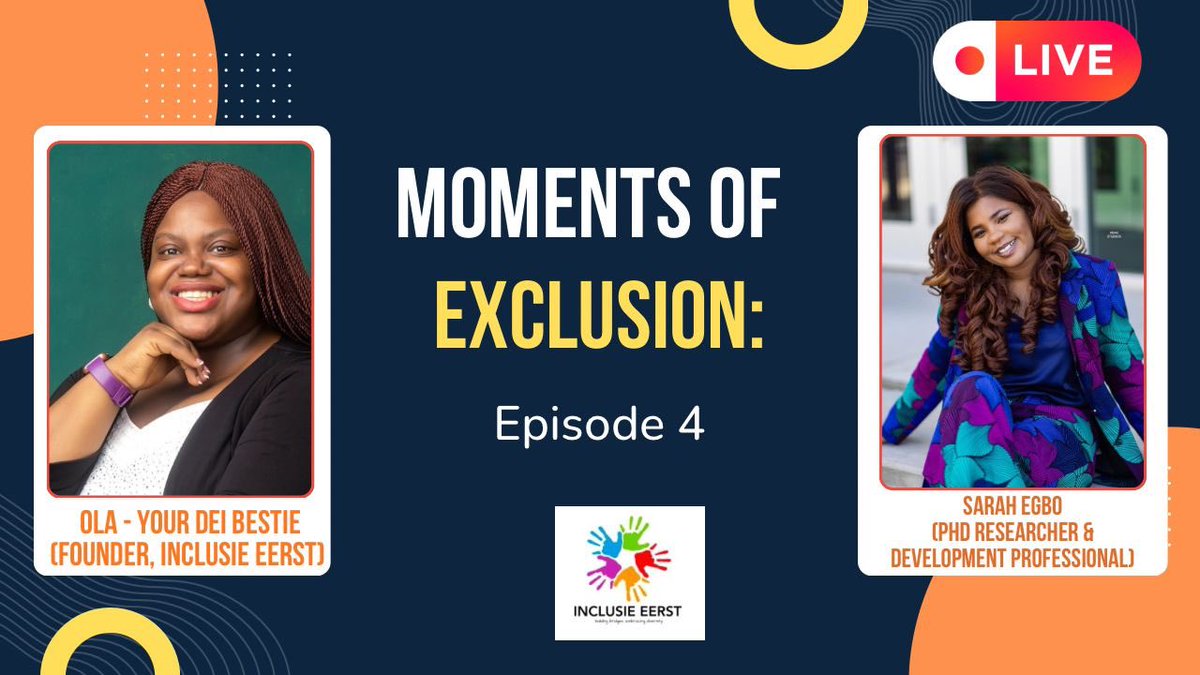 Sarah_Egbo's tweet image. The “Moments of Exclusion” series sheds light on honest conversations, invite reflection, build empathy, and challenge us to rethink what belonging truly looks like. 

Join us on Sunday, 12th April at 6:00pm (CET)/ 5pm GMT +1.

Link : lnkd.in/gWHPCx2r 

#belonging #dei