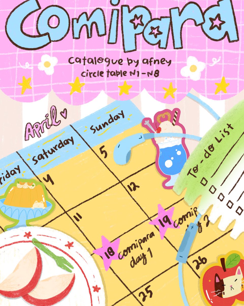 __honeystars's tweet image. Tokonya Afney's Catalogue for COMIPARA 6
Love and Repost is appreciated!

📌 Jogja Expo Center
🗓 18-19 April 2026
🪑 Circle Table: BAJAJO N1-N8
📒 Original Character

See you there 🍎🍃🐛

#COMIPARA6 #COMIPARA6Catalogue