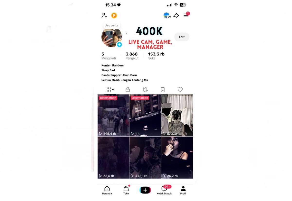 jual akun tiktok! relie tweet media