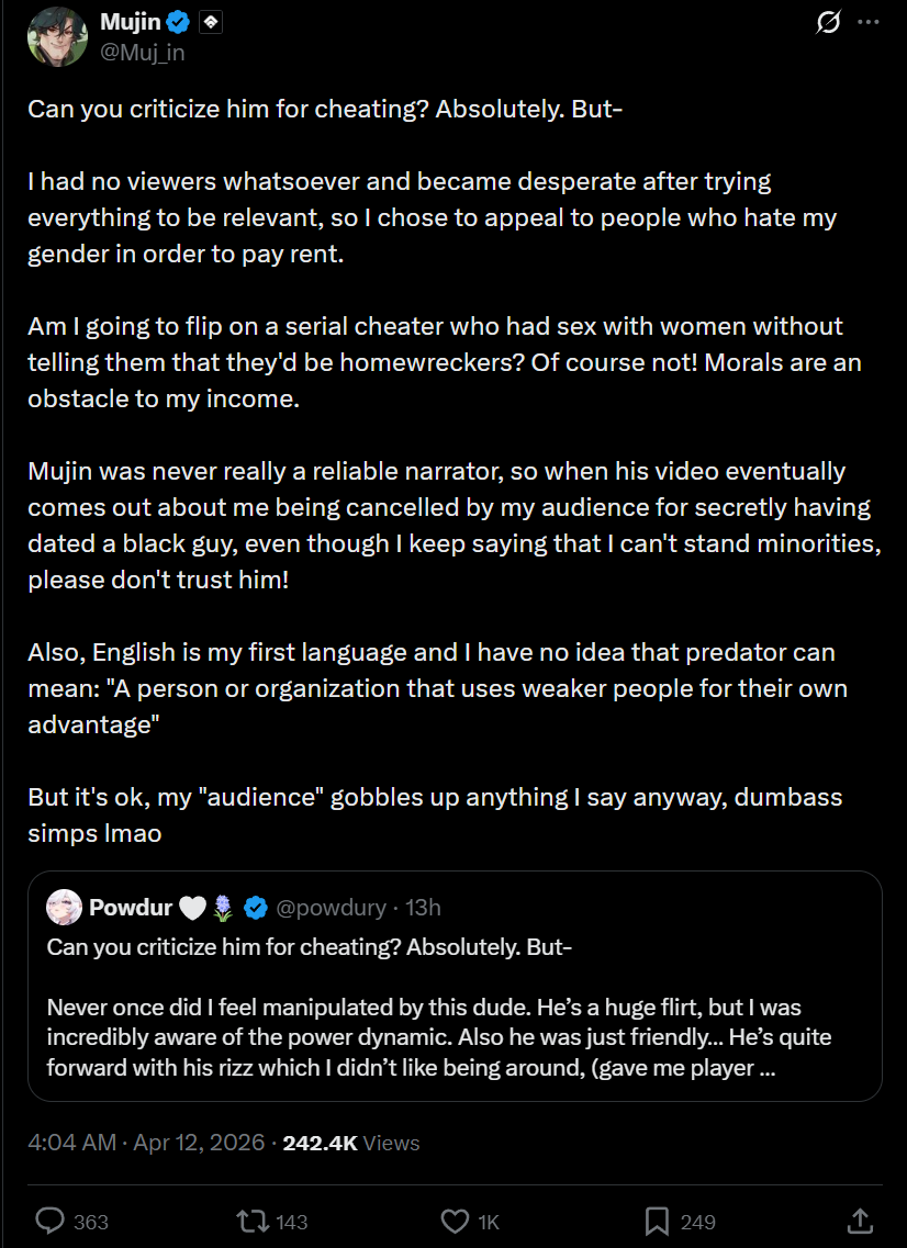 Kuri Rinji's VTuber & Fan Cringe/Drama🌰 tweet media