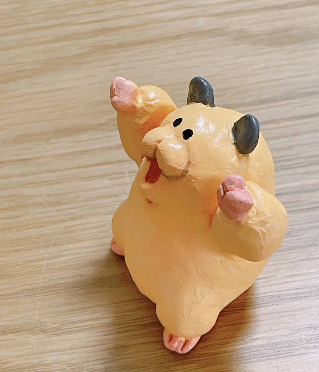 ponpoco1117's tweet photo. ダブルピースハムスターもつくりました。元気 https://t.co/QdeOUWoPgg