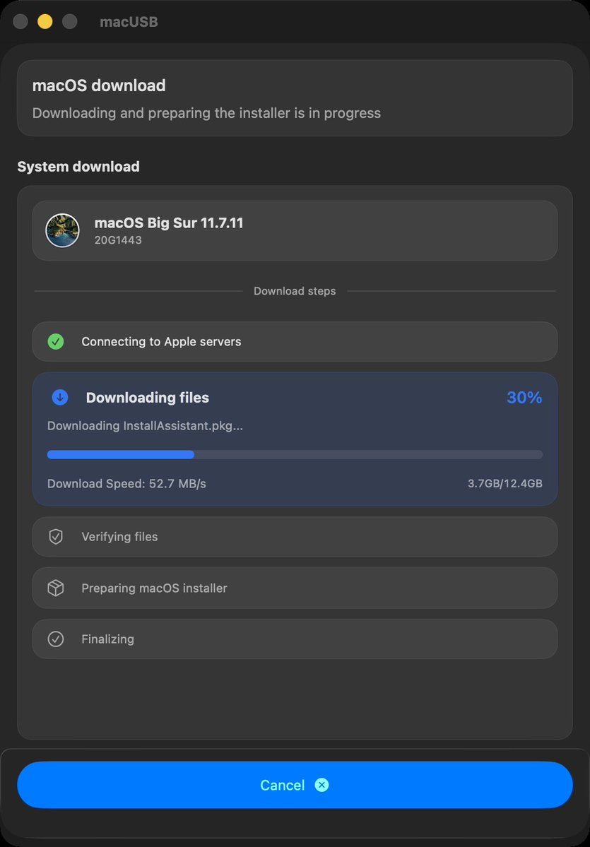 Techjunkie_Aman's tweet image. If you've ever tried making a macOS USB…

you know how broken the process is.

macUSB fixes everything:

• built-in macOS downloader (no searching random files)  
• supports .dmg / .iso / .cdr / .app  
• works on Apple Silicon + Intel Macs  
• handles old macOS versions that