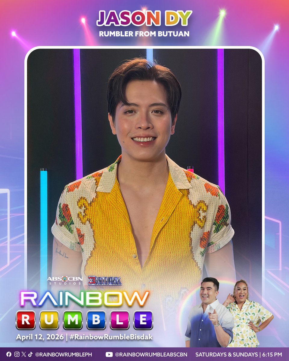 RainbowRumblePH's tweet photo. Galing Butuan, walang atrasan sa laro si Jason Dy! #RainbowRumbleBisdak 🌈💪🏻

Abangan ang Bisdak Singers sa #RainbowRumble ngayong Linggo, 6:15PM sa ABS-CBN sa ALLTV2, Kapamilya Channel, Kapamilya Online Live, at A2Z. Mapapanood din sa iWant at TFC. https://t.co/f2wsjrdjy6