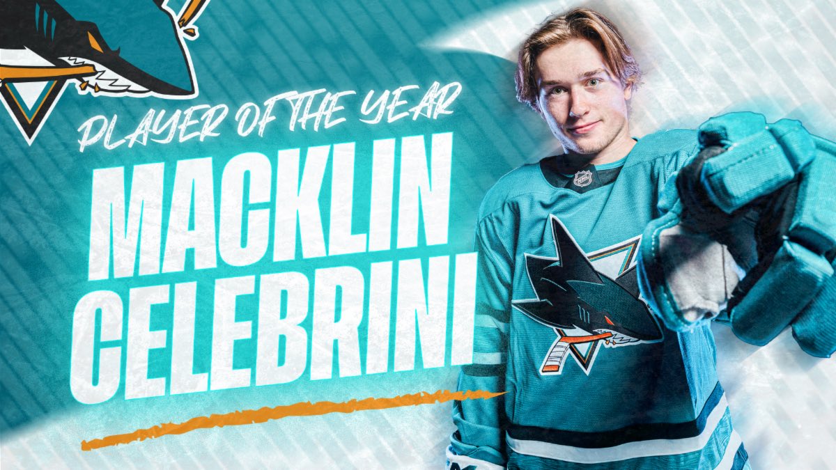 Macklin Celebrini is the <a href="/SanJoseSharks/">San Jose Sharks</a> player of the year