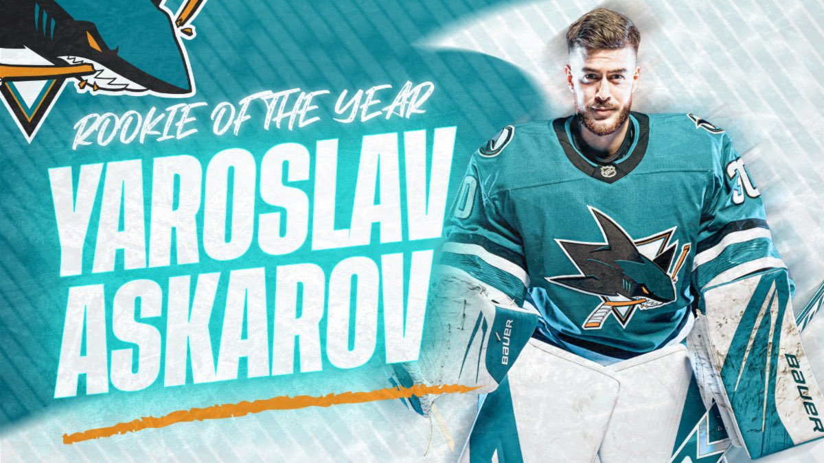 Yaroslav Askarov is the <a href="/SanJoseSharks/">San Jose Sharks</a> rookie of the year