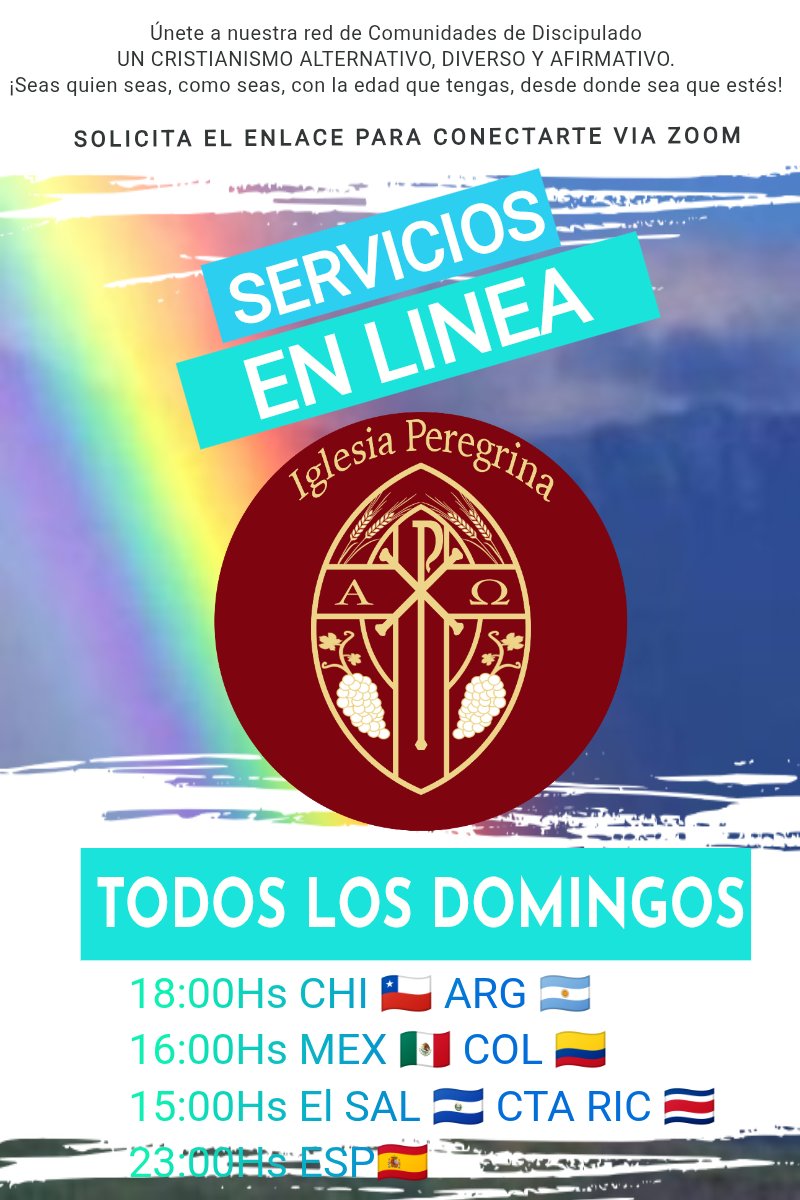 EECITigre's tweet photo. Te invitamos a nuestras actividades On-Line TODOS LOS DOMINGOS ~ Participación Libre y Gratuita 🏳️‍🌈🏳️‍⚧️ Un espacio para cultivar la Fe, la Esperanza y el Amor ✝️🛐💟

#IglesiaPeregrina
#EECIT
#creyenteslgbtiq 
#Pascua2026 
#espiritualidadqueer 
#servicioonline https://t.co/MlTrTBlX6j