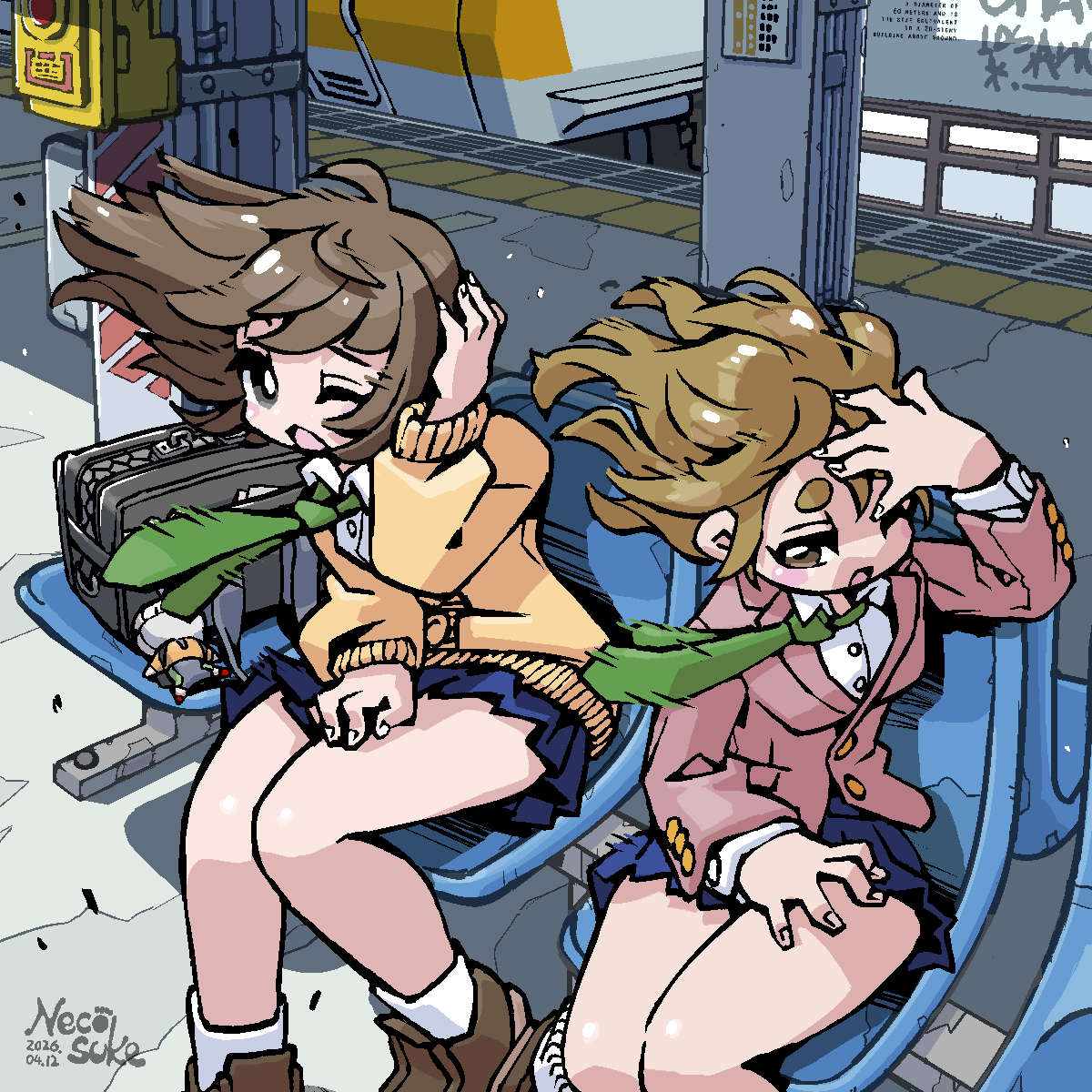 Atelier66604645's tweet image. ⚠️ A rapid train will pass through the station! ⚠️
#SliceOfLife #illustration