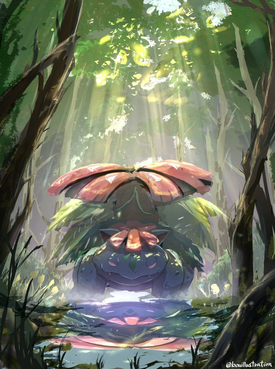 bouillustration's tweet photo. メガシンカ再掲
初代御三家 https://t.co/DnyhCVayjm