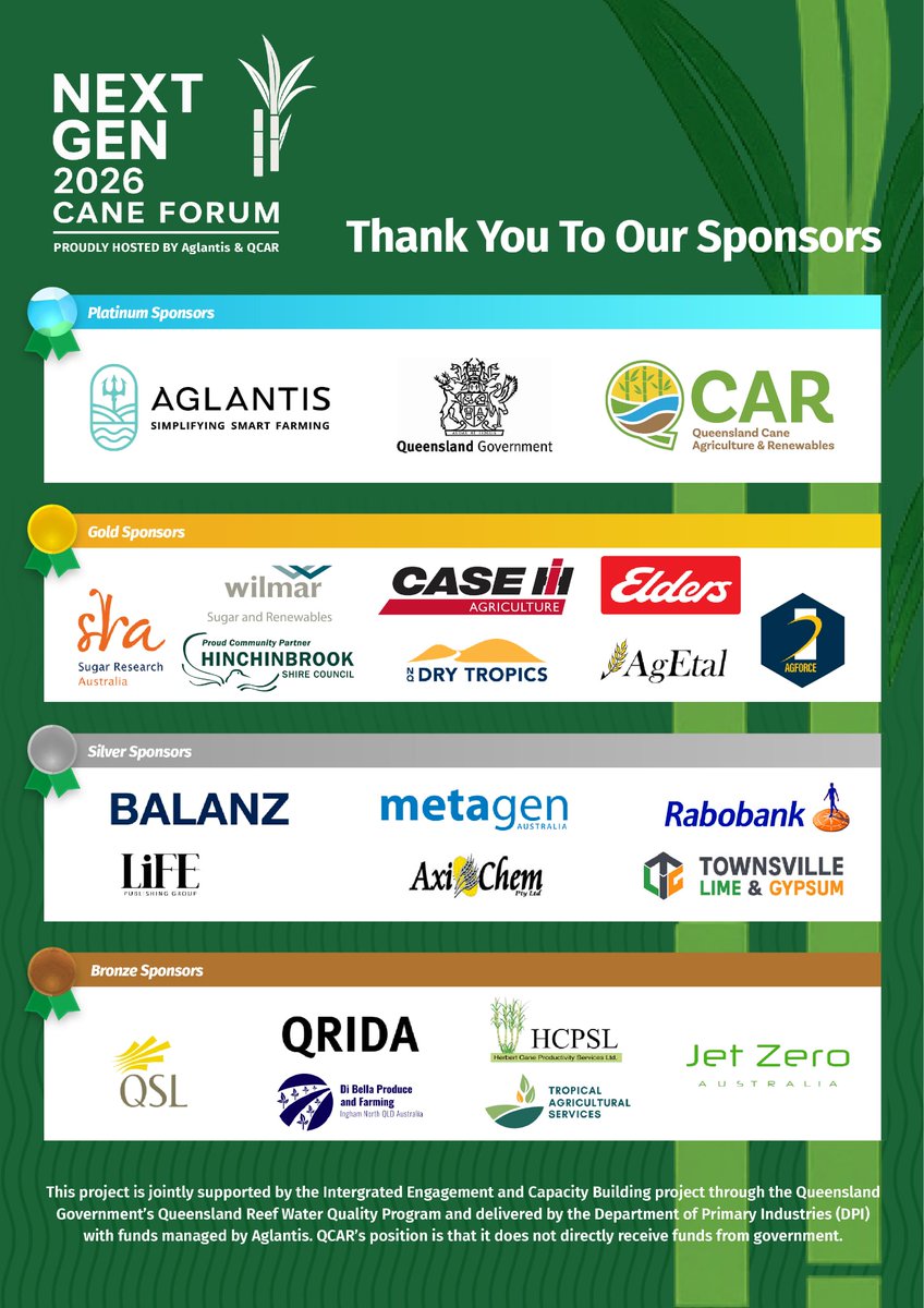 The Next Gen Cane Forum 2026 is this Wednesday — don't miss it.

Aglantis and QCAR are bringing together growers and industry at the Burdekin Theatre for a day you don't want to miss.

See the latest in automated irrigation, check out the Swarmbot autonomous tractor at Mulgowie