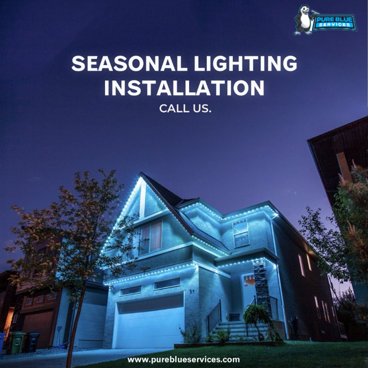 PureBlueService's tweet image. Make every season brighter with professional lighting installation from Pure Blue Services. From design to setup, we create beautiful displays that add charm, warmth, and a festive touch to your home. Call us.

bit.ly/4saEyIH 

#SeasonalLighting #HomeDecor #HolidayReady