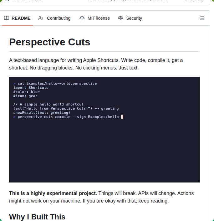 tom_doerr's tweet image. Compiles text into Apple Shortcuts

github.com/taylorarndt/pe…