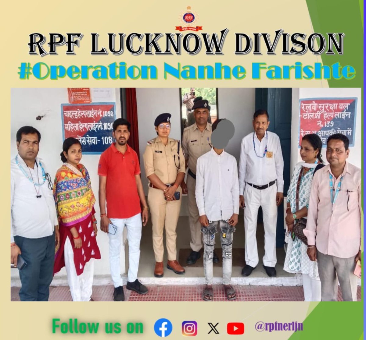 rpfnerljn's tweet image. #OperationNanheFarishte "Protecting children is not a duty, it’s a responsibility."
#RPF Post BRK 👮‍♀️ rescued a minor 16 yrs old  found in distressed condition in train no -75111 and later safely handed her over to Childline on 11.04.26
#ChildSafety #RPFIndia 
@rpfner @drmljn