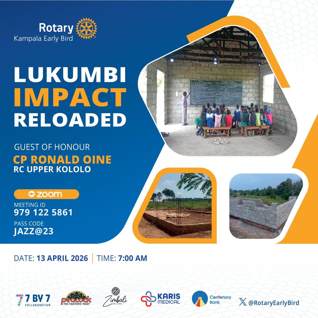 RotaryEarlyBird's tweet photo. ⚡ Impact Beyond Measure!

Imagine walking 8 km each way in your early years…

Join us as we reflect on the Lukumbi journey and its impact.
Guest of Honor: CP Oine

📅 13th April 2026
📍 Virtual
⏰ 7:00–8:00 AM
🔗 https://t.co/kwChlQ8npR

#RotaryEarlyBird 
#RotaryEyamba https://t.co/lz0VckJAgl
