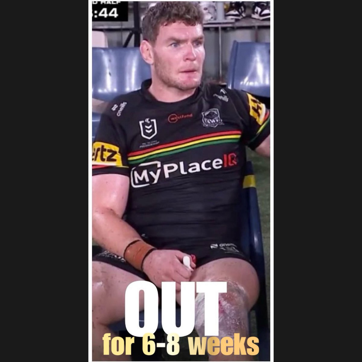 PeterVLang's tweet image. According to @mrchrisnico 
LIAM MARTIN has suffered a high grade MCL injury and will spend six-to-eight weeks on the sideline. 
#pantherpride