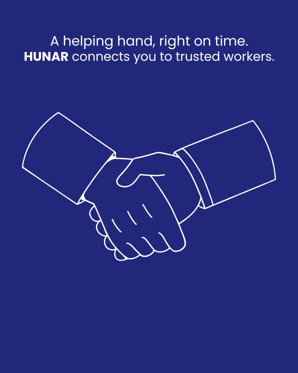 TheHunarApp's tweet photo. Need a hand? 🤝 HUNAR makes it easy to find and connect with trusted workers in your area—exactly when you need them.
Efficiency meets reliability. Get started today. #hunar https://t.co/eC8kwSPr8v