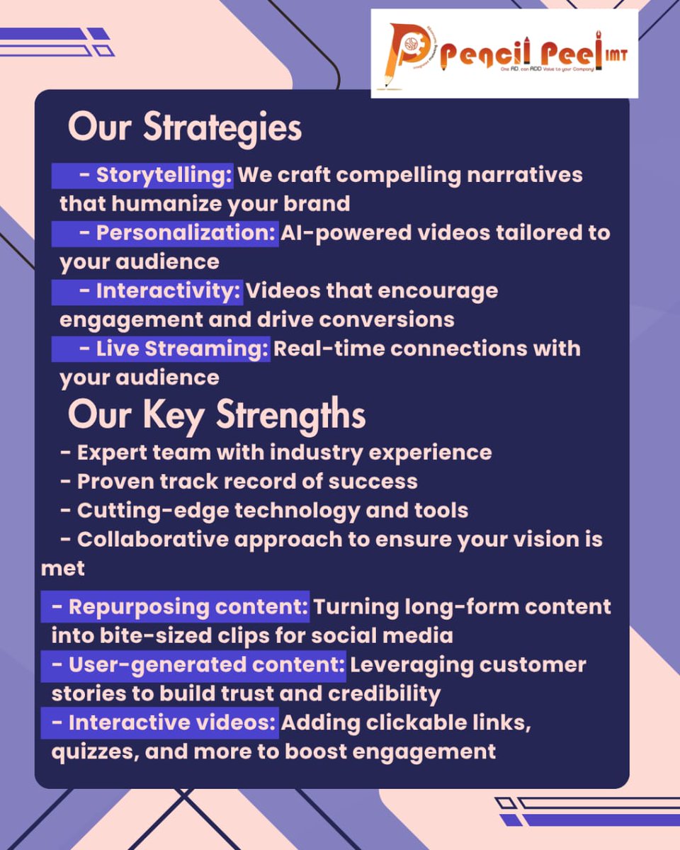 PencilPeel's tweet image. Transform Your Business with Expert Image and Video Strategies

🌐 pencilpeel.com 

#PencilPeelIMT
#CustomVisuals
#ResponsiveDesign
#BrandEssence
#VideoStrategies
#Storytelling
#PersonalizedVideos
#InteractiveVideos
#LiveStreaming
#ImageConsulting
#VideoProduction
#IMT
