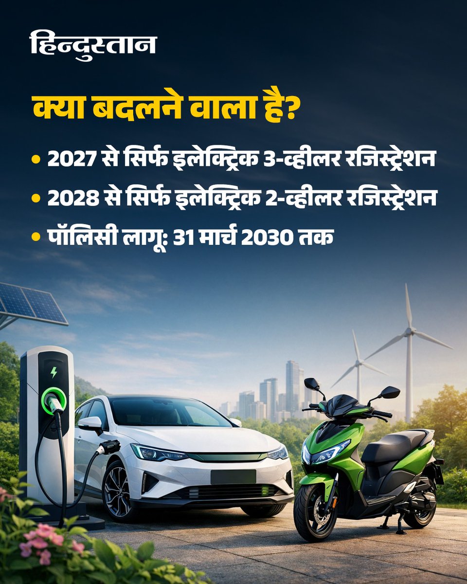 Live_Hindustan's tweet image. दिल्ली में 2 साल बाद सिर्फ ई-बाइक और स्कूटर का ही रजिस्ट्रेशन खरीदारों को ऐसे मिलेगा लाभ... जानें 

#DelhiEVPolicy #ElectricVehicles #AutoNews 

देश-दुनिया की खबरें पढ़ने के लिए अभी डाउनलोड करें 'Hindustan App'