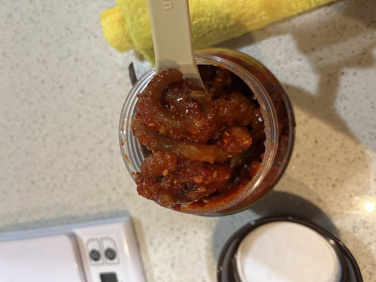 コストコのこのチャンジャ、タコめっちゃ入ってて美味しすぎる🐙