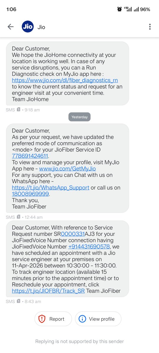 sumitkarnn's tweet photo. Very bad service from @JioCare its been more 3 days and ut hasn't resolved yet nor they are closing connection. Using mobile data to use my daily work along with paying my broadband bill. Pathetic https://t.co/ZoQrVTbH78