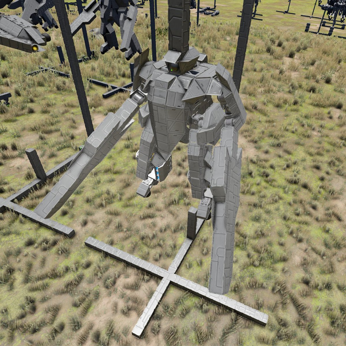 Caernavon2's tweet photo. 可変機ver4.2.3 うろ覚えビックバイパー
(腕部苦戦中)
 #SpaceEngineers https://t.co/qzv8ho4KXU