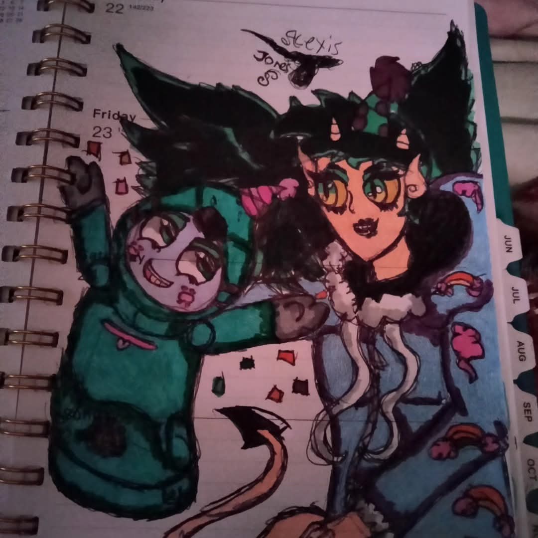 CandleFlaming's tweet photo. Hey everyone back from the shadows again here's some recent art i made of Moxie and my oc raven and dj furby with a crystal ball https://t.co/SFfwL5fSe8