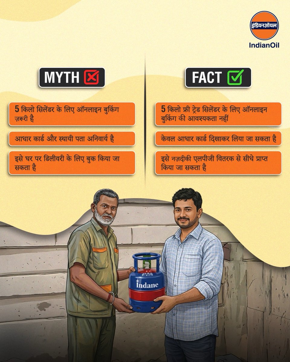 जहाँ ज़रूरत हो किफायती, पोर्टेबल और आसान खाना पकाने के समाधान की, वहाँ Indane Chhotu है तैयार।

अब अपने नज़दीकी Indane Distributor से इसे आसानी से प्राप्त करें।
पते के प्रमाण की आवश्यकता नहीं — किसी भी वैध पहचान पत्र, जैसे आधार कार्ड, के साथ लें इसका लाभ।

छोटा आकार, बड़ी सुविधा