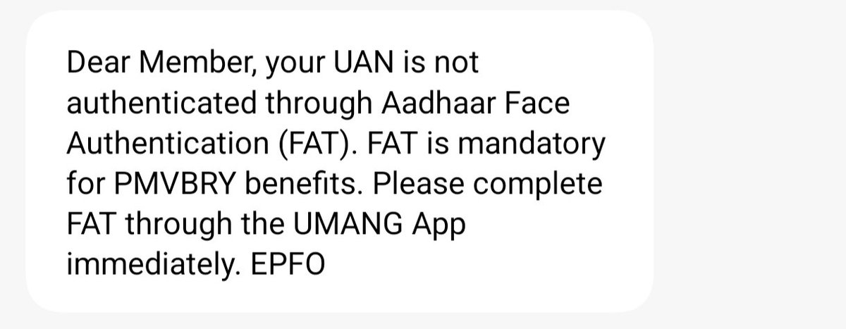 Dusvidanya's tweet photo. @ActusDei @officialepfo @FinRight @absolutely_KJD Lot of people are getting this message. Even when ther gross salary is more than 1lacs pm and are not a 1st time employees. https://t.co/5YLLiA9ZhE