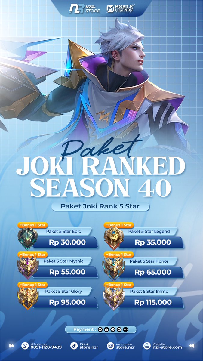 NZR STORE | TOP UP & JOKI RANK MLBB tweet media