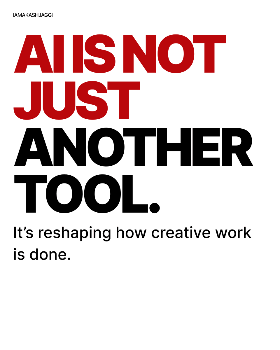 iamakashjaggi's tweet image. 🎭 Creativity Rewired: AI’s Takeover of the Creative Industry

@iamakashjaggi

#CreativeIndustry #AIRevolution #DigitalCreativity #FutureOfWork #Innovation