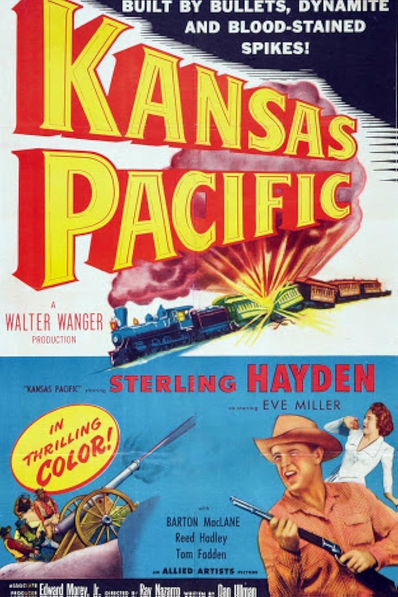 TalkingPicsTV's tweet photo. Built By Bullets, Dynamite and Blood Stained Spikes!
🤠 KANSAS PACIFIC (1953) 9am #SterlingHayden #EveMiller #BartonMacLane Western adventure #TPTVsubtitles https://t.co/UcCBiUptQD