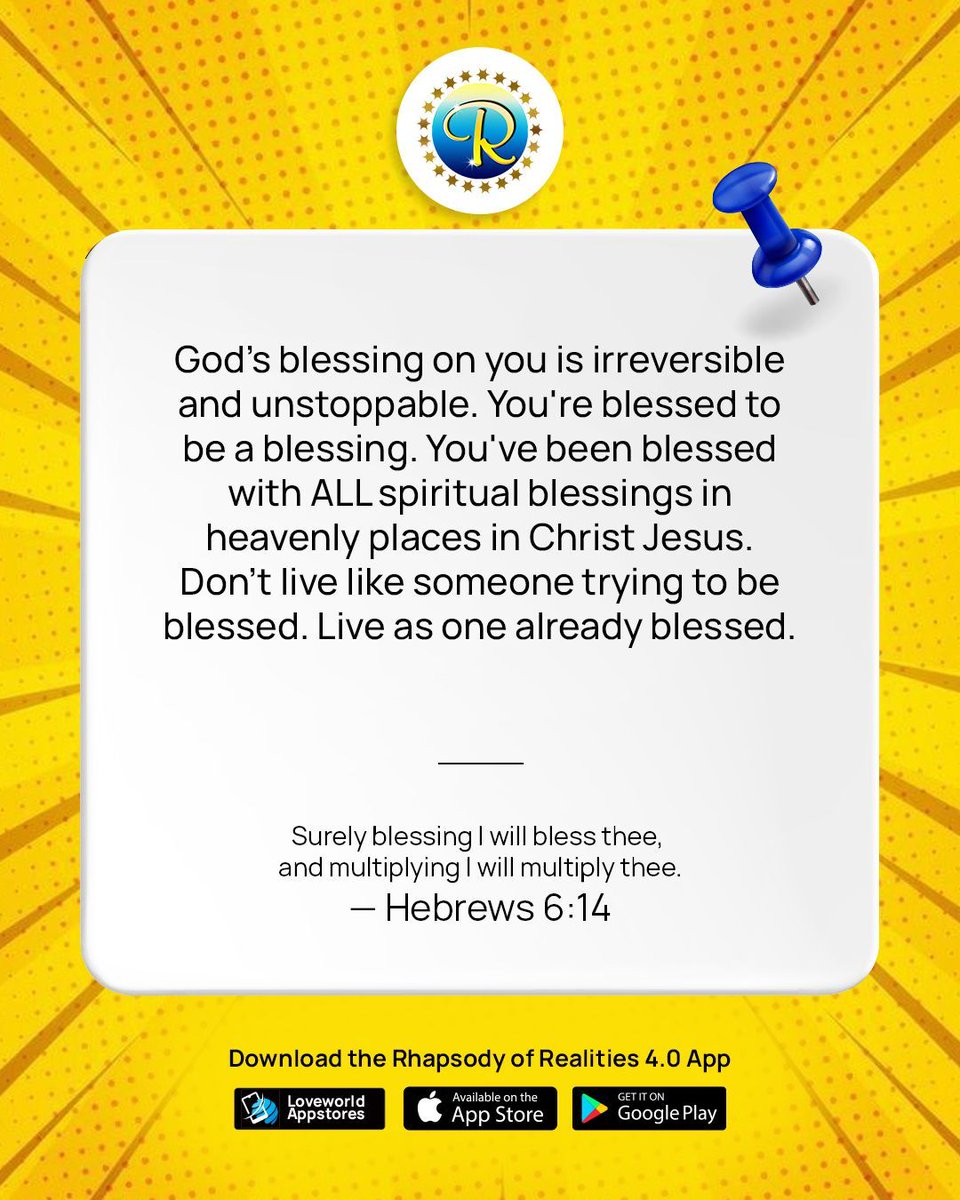 RhapsodyDaily's tweet photo. Tag someone who needs to be reminded of their spiritual authority today! 👇

#NewCreation #DailyDevotional #DivineInheritance #AbrahamicBlessing https://t.co/8nX4aqbxid