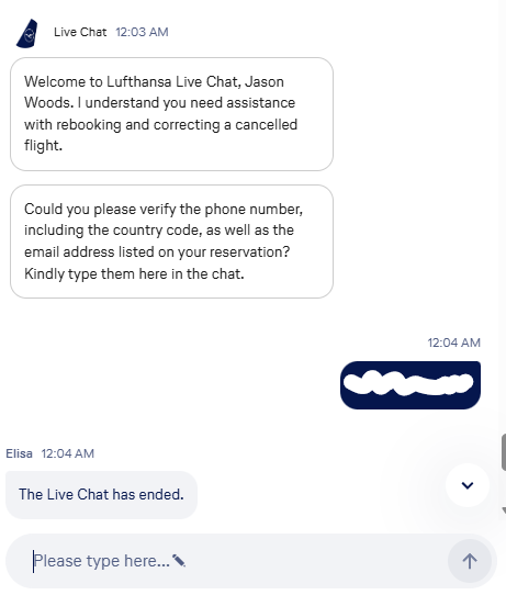 jsaucy_'s tweet photo. @lufthansa I'd like to give you a little context to what my experience was tonight with the Service Center... As you can see, I waited 3 hours in a 700+ person queue just to have the chat ended by your awful AI bot as soon as an agent started talking to me... https://t.co/x0YZ3UGbrw