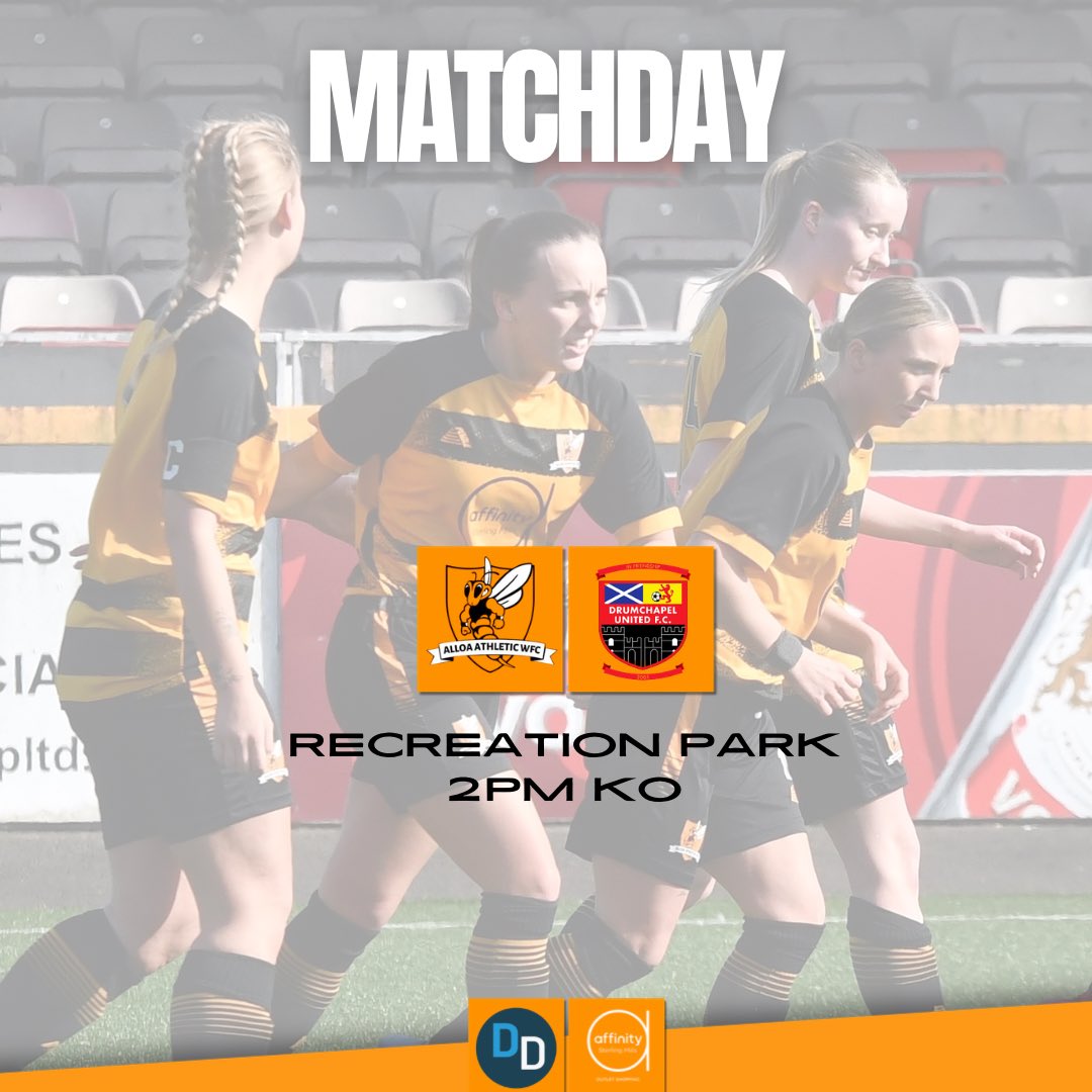AlloaAthWFC's tweet photo. Back in action after a week off.

🆚 Drumchapel United
🕑 2pm KO
💰 Free entry

🥧 Joyce’s Pie Hut open! 

Come along and support the Wasps! https://t.co/m5ZSacTXow