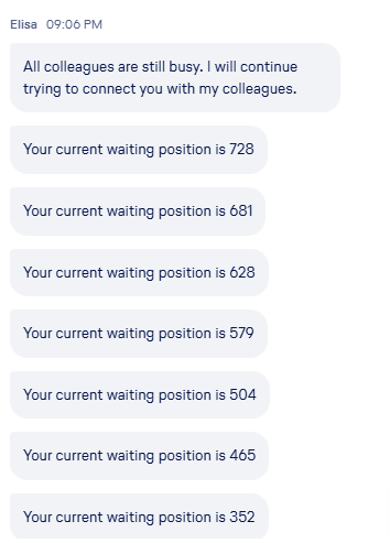 jsaucy_'s tweet photo. @lufthansa I'd like to give you a little context to what my experience was tonight with the Service Center... As you can see, I waited 3 hours in a 700+ person queue just to have the chat ended by your awful AI bot as soon as an agent started talking to me... https://t.co/x0YZ3UGbrw