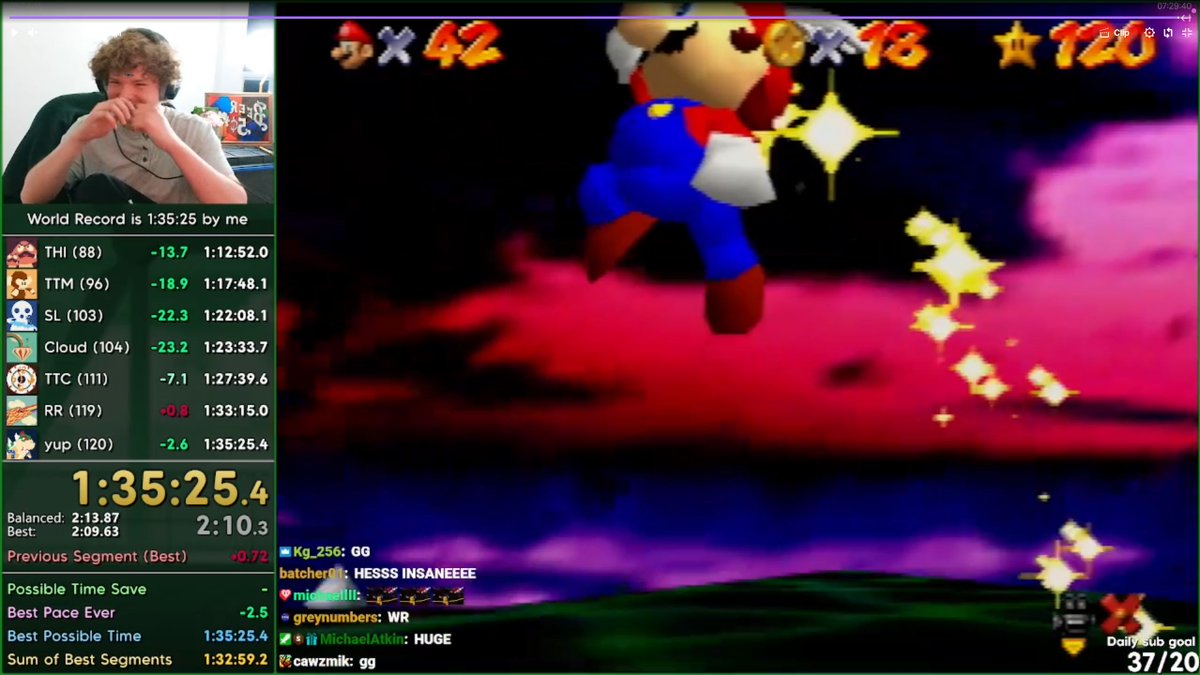 greensuigi's tweet image. NEW 120 STAR WORLD FRICKIN RECORD... 👁️ 1:34 IS ON THE MENU!!!!