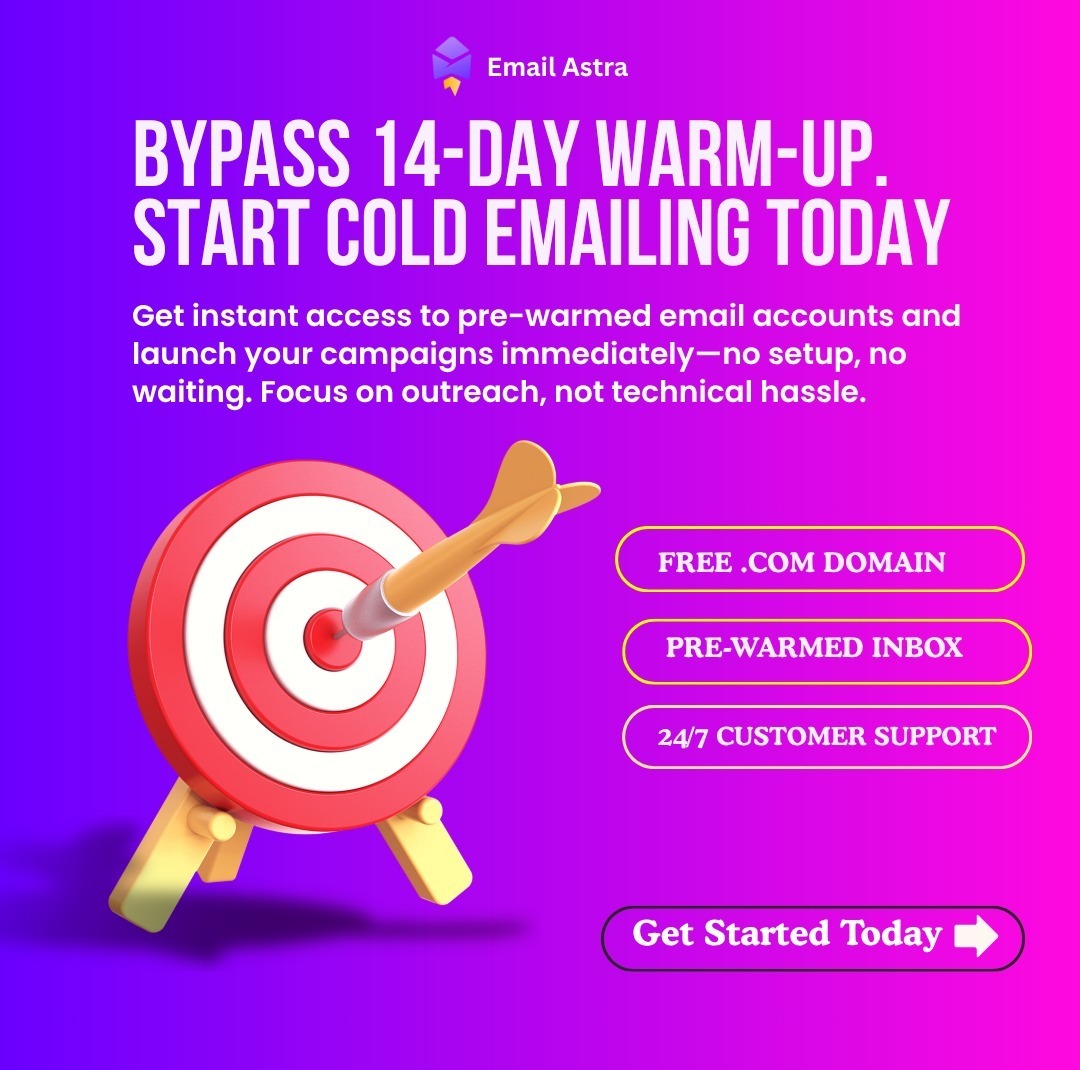 EmailAstra's tweet photo. Free Domain. Free Setup. Ready-to-Send Inbox.

So why are you still waiting 14–21 days?
Every warm-up day = lost revenue.

While you’re setting things up…
Others are already closing deals.

Smart emailers don’t wait.
They go LIVE instantly with Email Astra

✔ Pre-warmed inbox
✔ DNS ready
✔ 100% health score
✔ Zero setup

No warm-up. No delay. Just results.

DM “START” for details
🌐 https://t.co/kHkaTBATSl

#warmupinbox #buywarmup #prewarmed #coldemail #b2bmarketing #GTM #googleworkpace #inbox