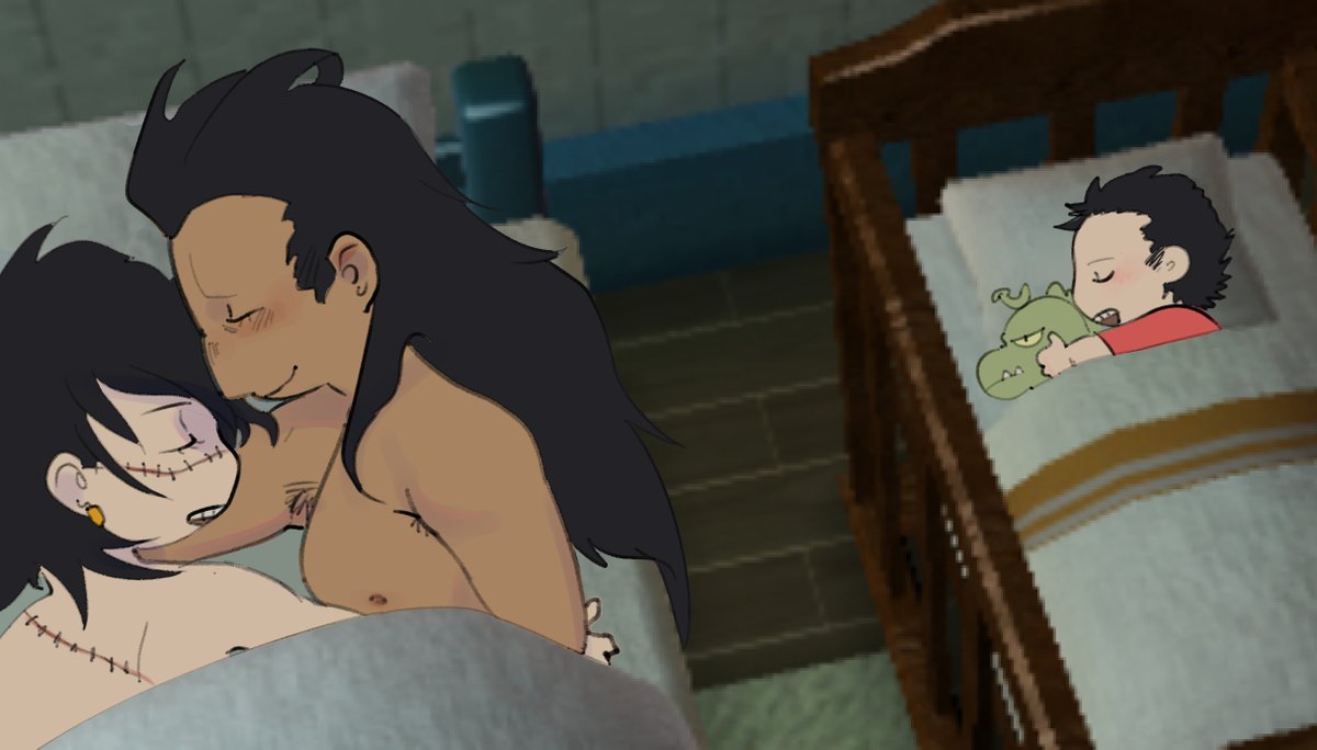 It was inevitable, screw sleeping alone, Dragodile slept squashed together for the limited time they had. And Luffy needs to hug something too, like his Wany plushie.